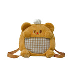 Plush shoulder bag with exclusive animal motif