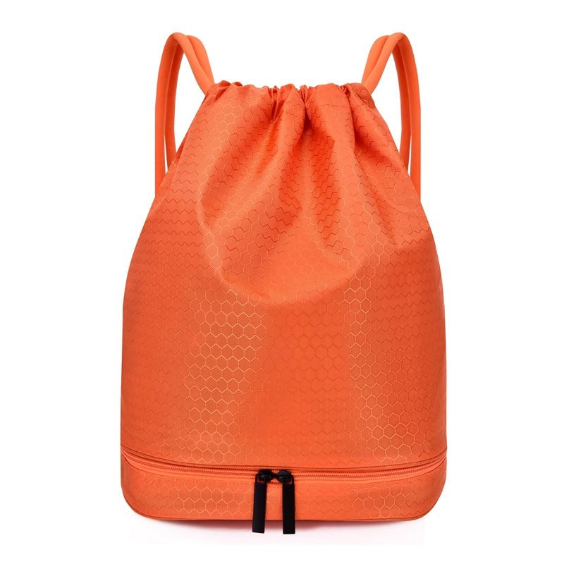 Lightweight Hexagonal Pattern Drawstring Backpack