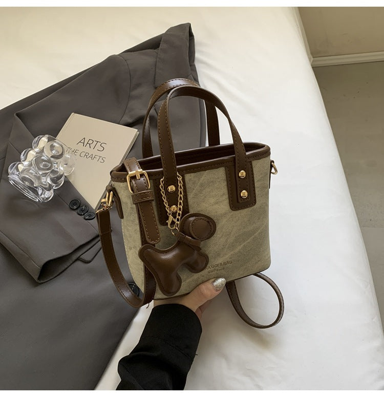 Women's mini handbag with removable charm