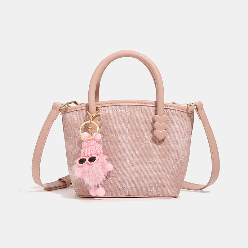 Women's Mini Handbag with Playful Chain Pendant-https://detail.1688.com/offer/776693418674.html-Calm Wears-Rosa-nothing-Calm Wears