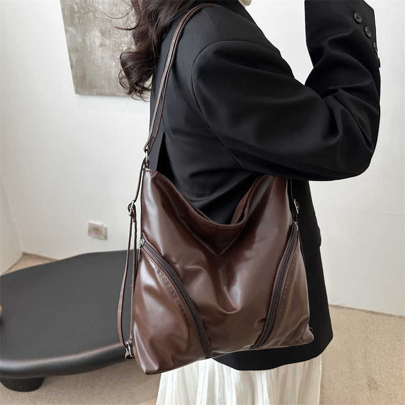 Chic Faux Leather Hobo Bag
