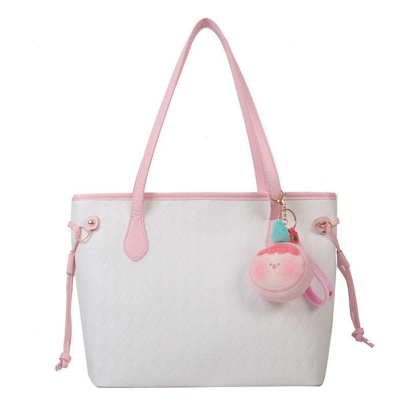 Quilted Pattern Handheld Tote Bag