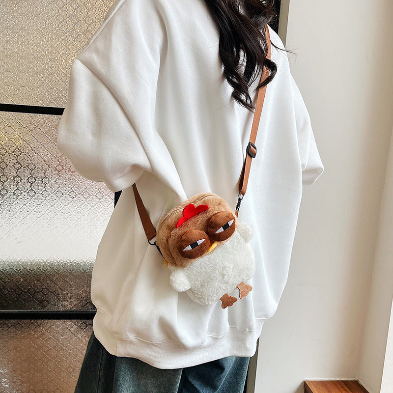 Plush Backpack with Unique Chicken Design