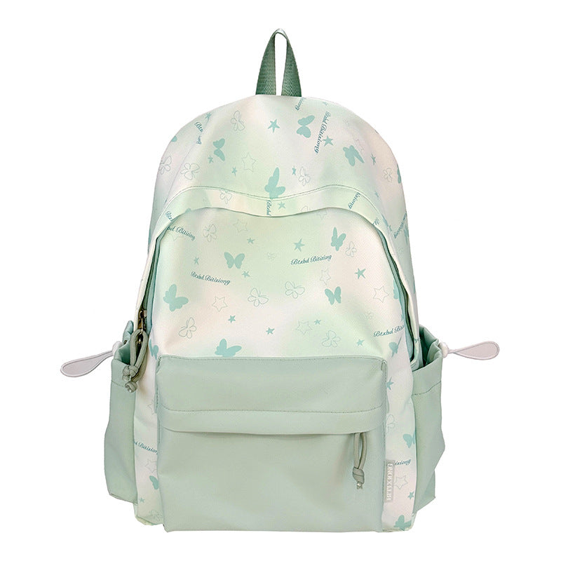 Leisure Backpack with Floral Appliqués