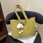 Versatile Corduroy Tote Bag