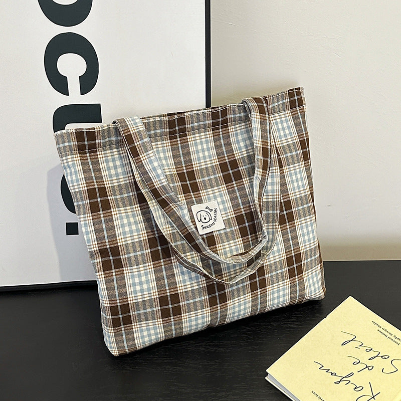 Stylish Plaid Tote Bag