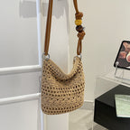 Women crocheted shoulder bag with decorative details-https://detail.1688.com/offer/1052324400056.html-Calm Wears-Khaki-nothing-Calm Wears