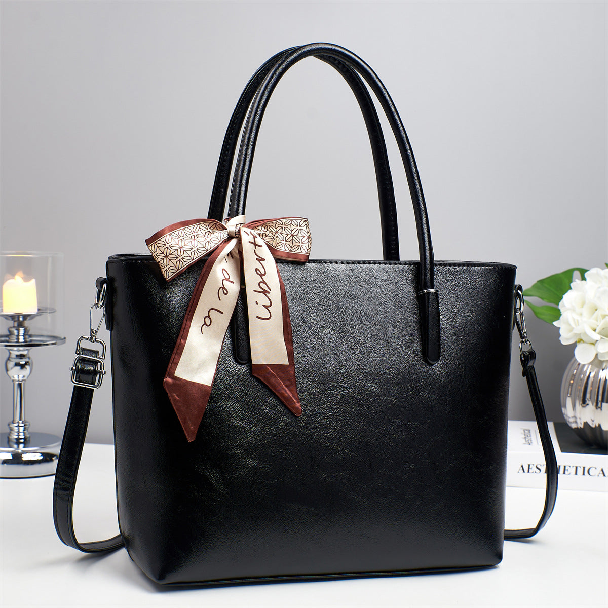 Women's elegant shoulder bag with playful bow accent-https://detail.1688.com/offer/952045067560.html-Calm Wears-Black-32-Calm Wears