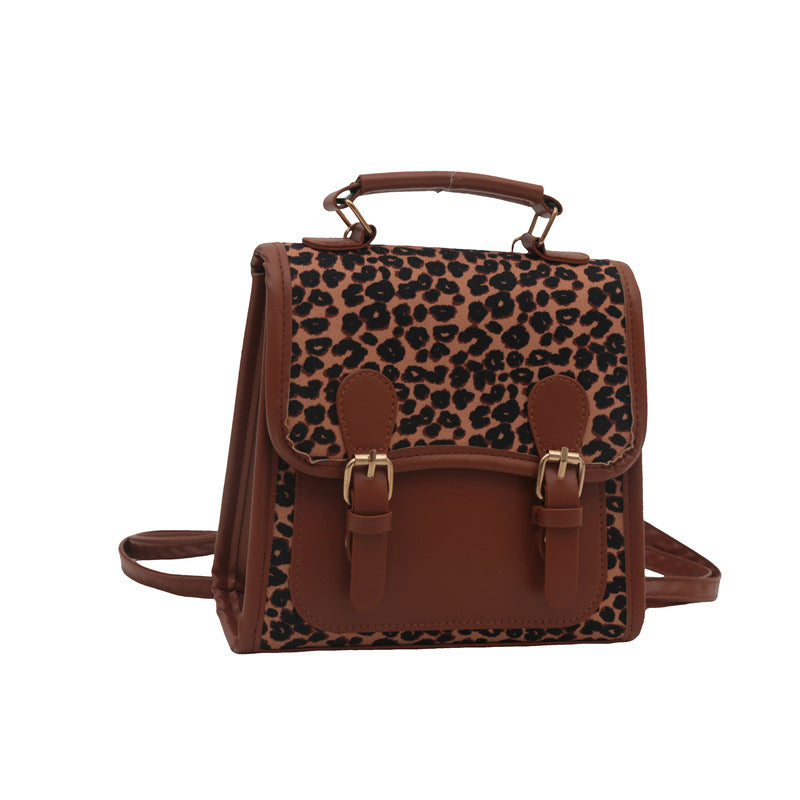 Chic Leopard Print Satchel Crossbody Bag