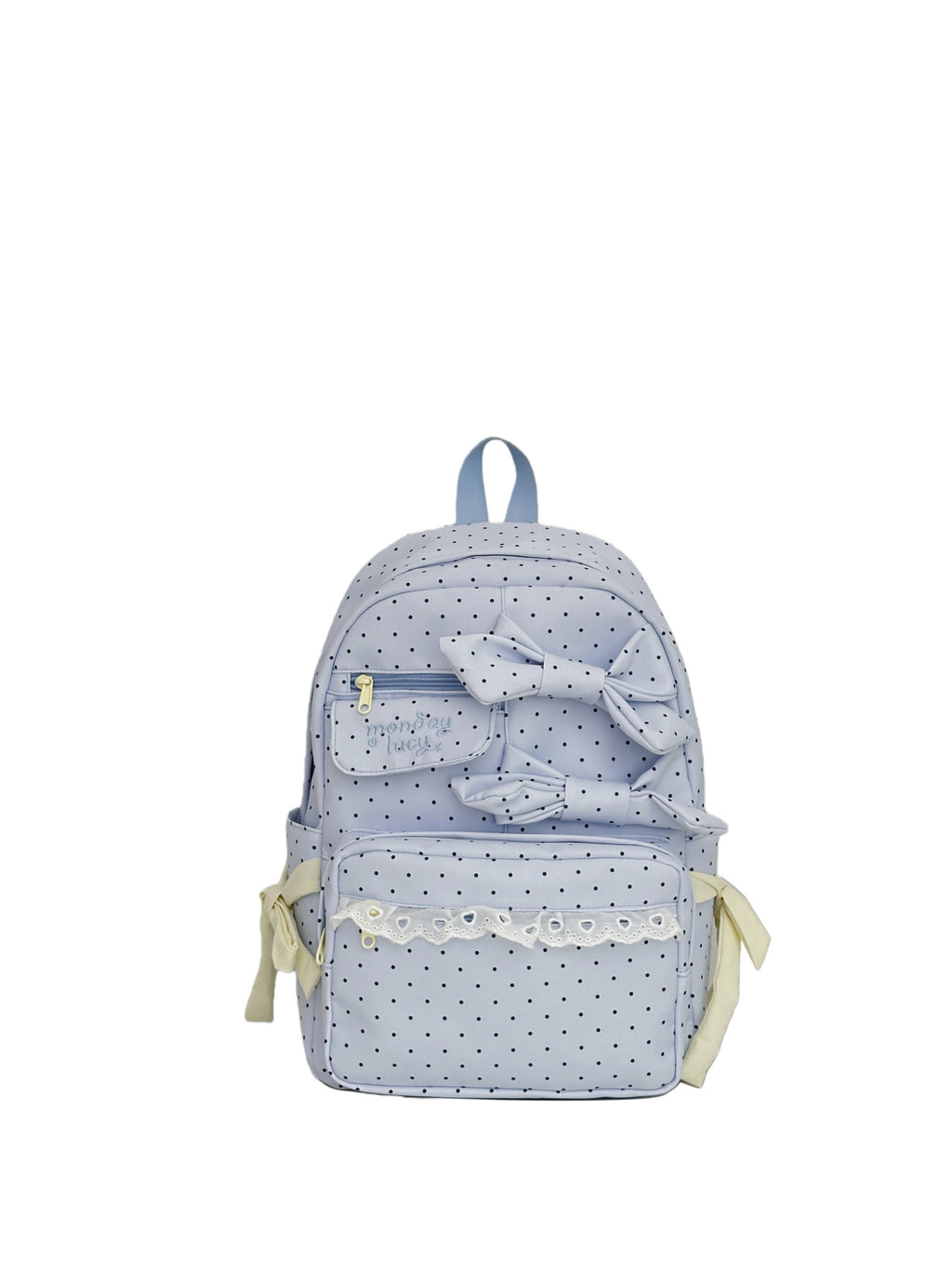 Backpack with Playful Bows and Practical Storage Solutions