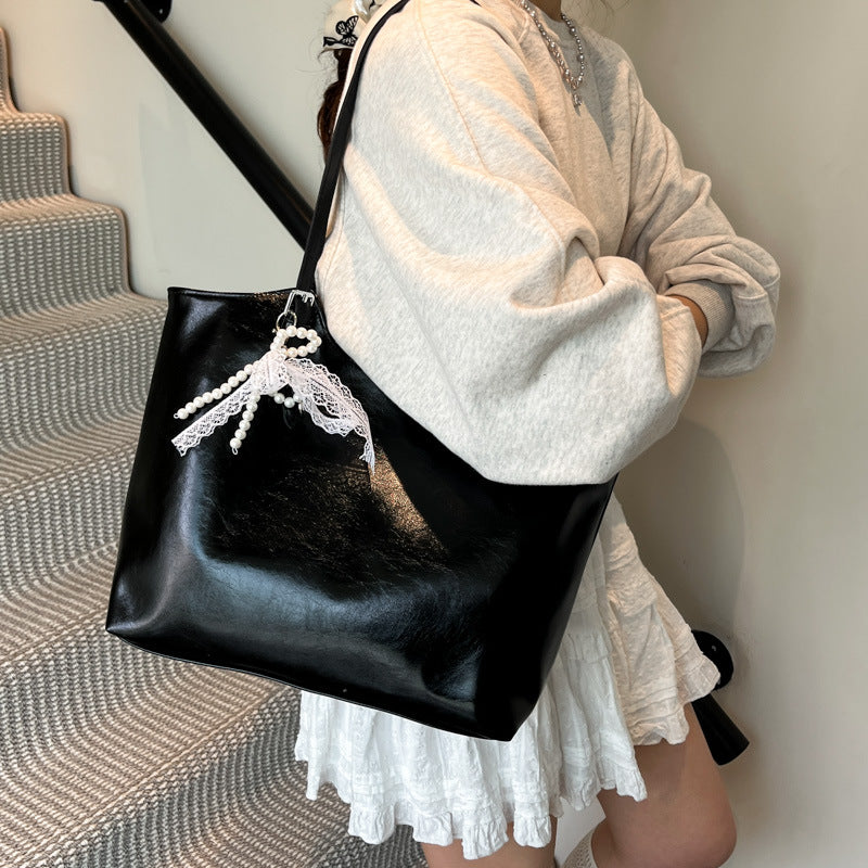 Women's stylish tote bag with practical inner pockets-https://detail.1688.com/offer/914664890411.html-Calm Wears-White-nothing-Calm Wears