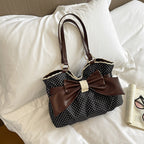 WoBow-Embellished Polka Dot Handbag