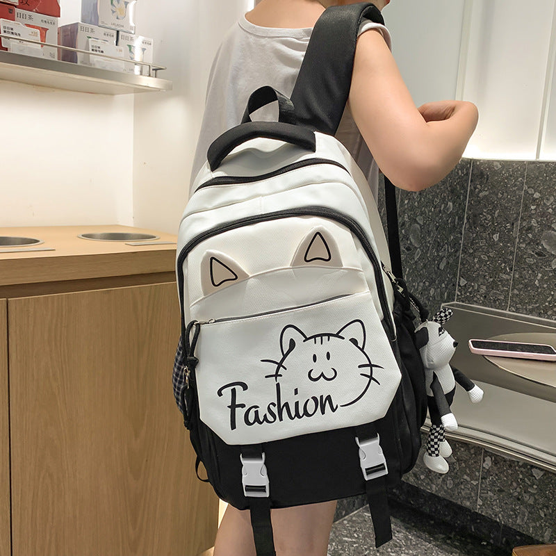 Backpack with Cute Cat Ears and Practical Compartments