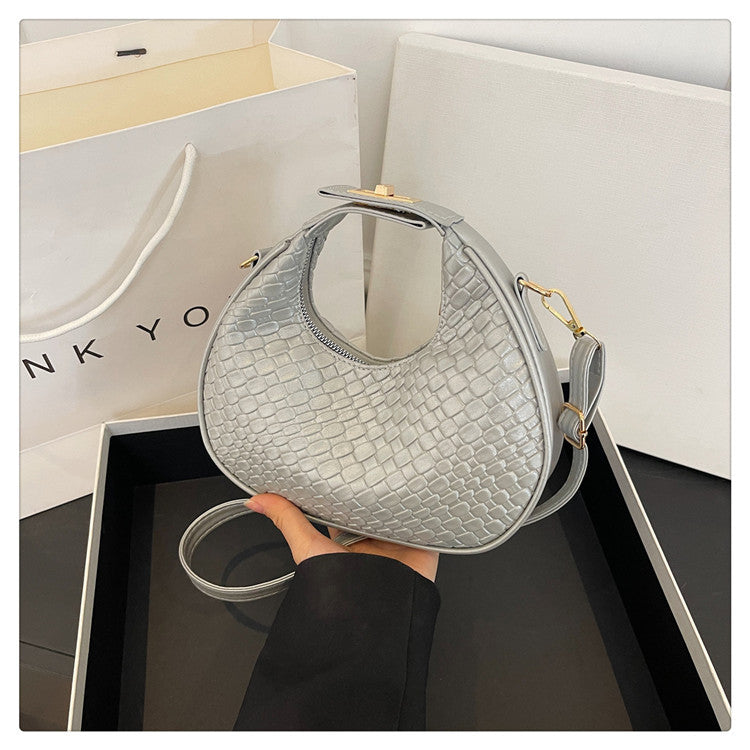 Textured Leather Hobo Bag