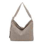 Casual Striped Canvas Tote Bag