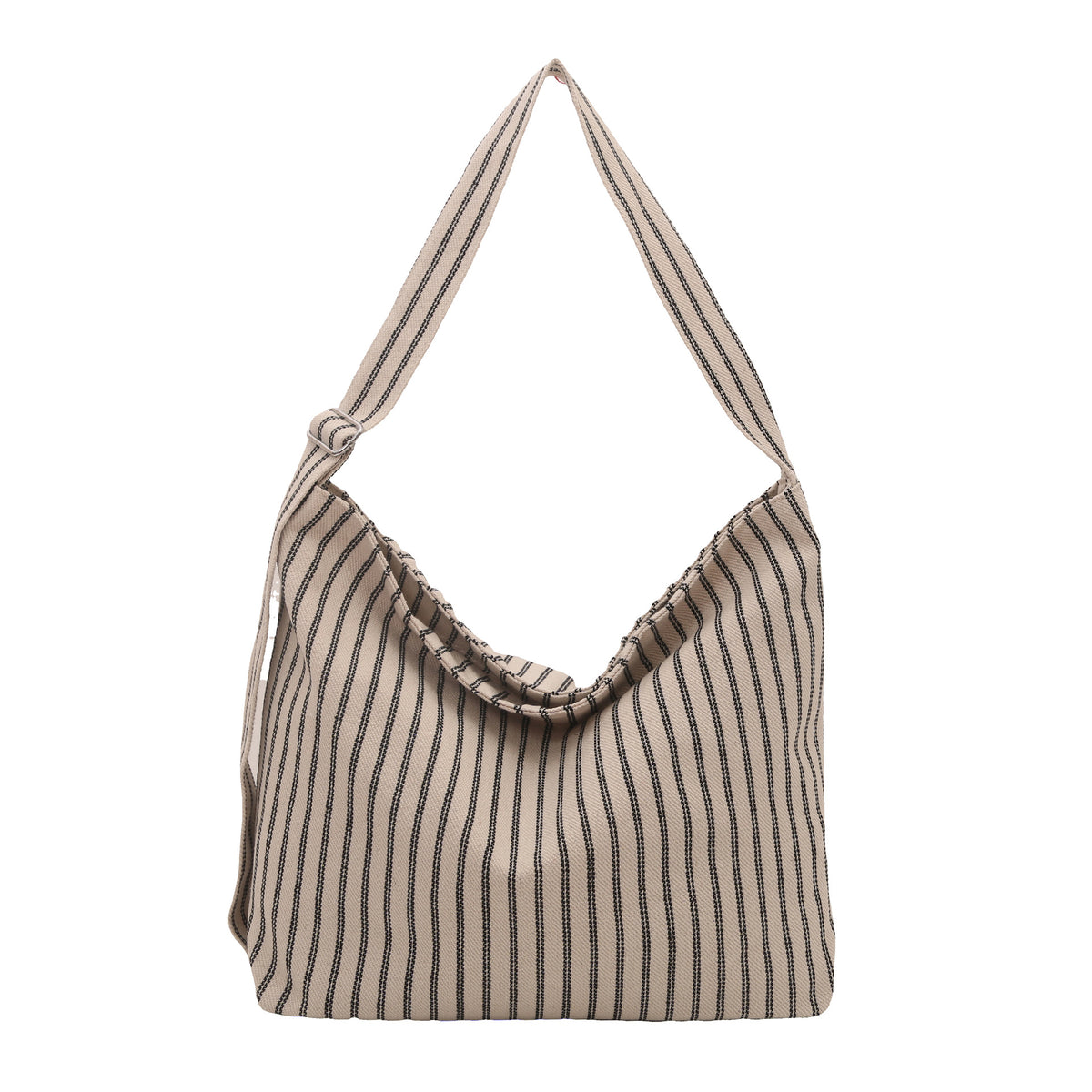 Casual Striped Canvas Tote Bag