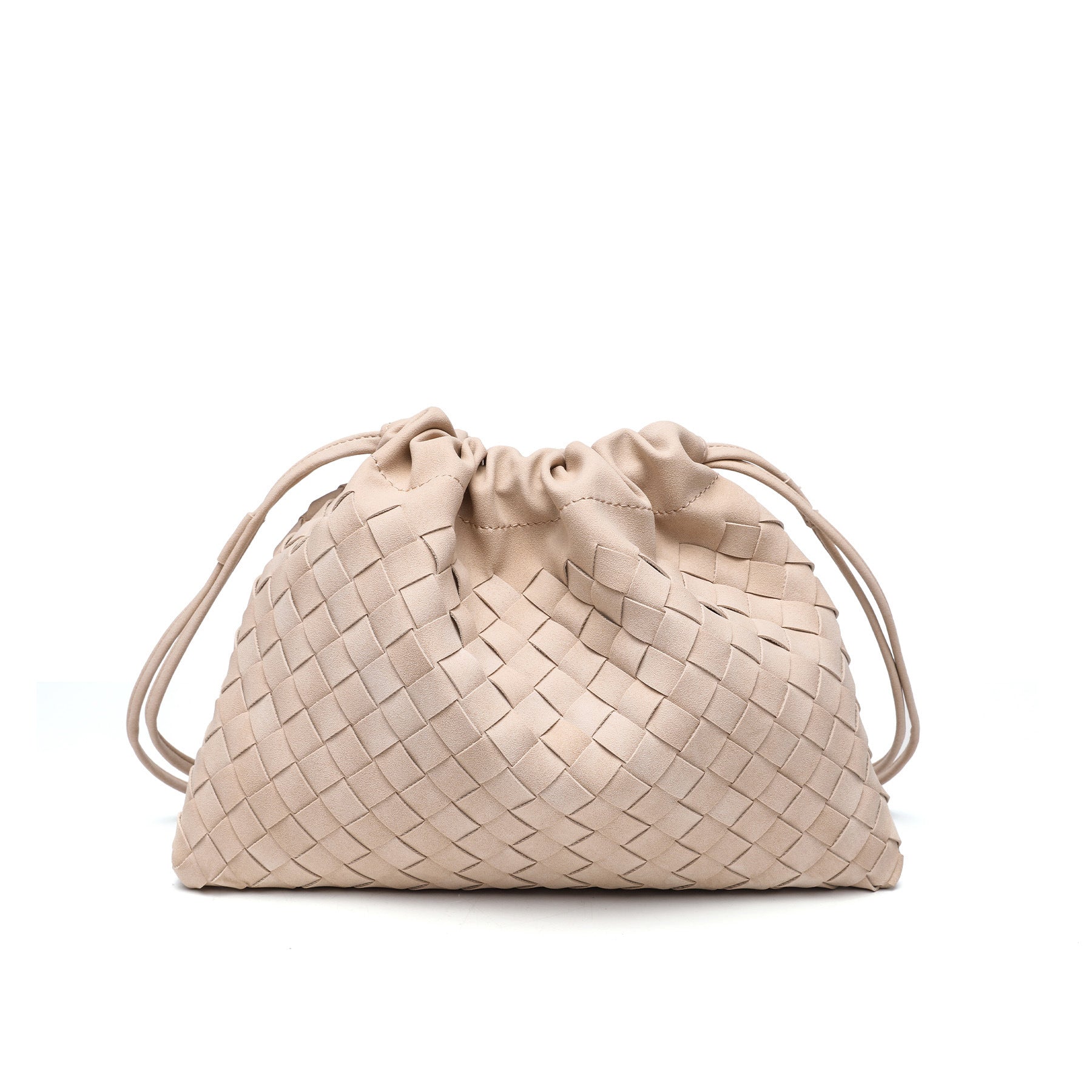 Woven Drawstring Shoulder Bag