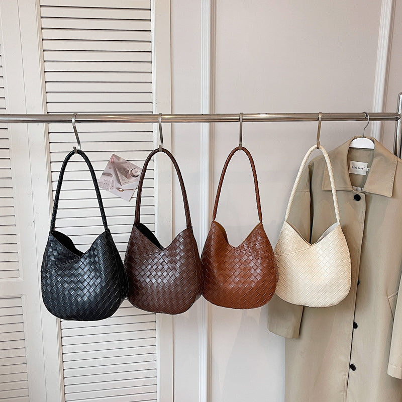 Woven Leather Hobo Bag