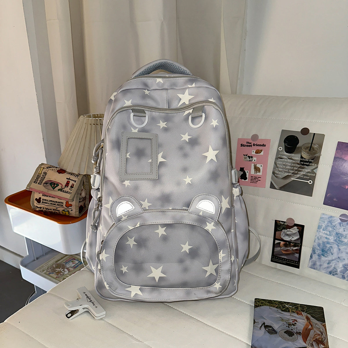 Backpack with Cute Applications and Thoughtful Storage