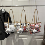 Women's Tote Bag with imaginative space travel motif-https://detail.1688.com/offer/1005232288918.html-Calm Wears-White-Size: no pendants-Calm Wears