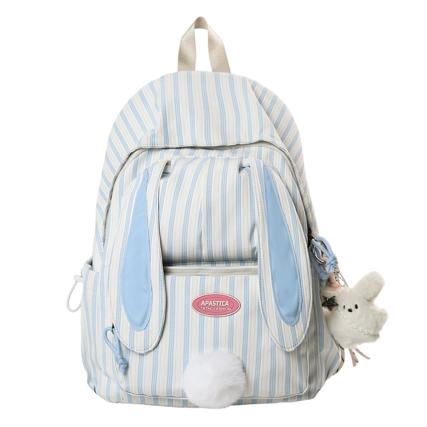 Cute Bunny Ears Striped School Backpack-https://detail.1688.com/offer/1007956641511.html-Calm Wears-Blue-Calm Wears
