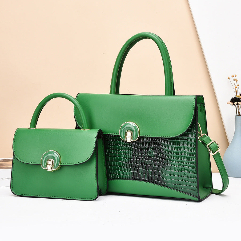 Women's Handbag Set with Luxurious Crocodile Leather Design