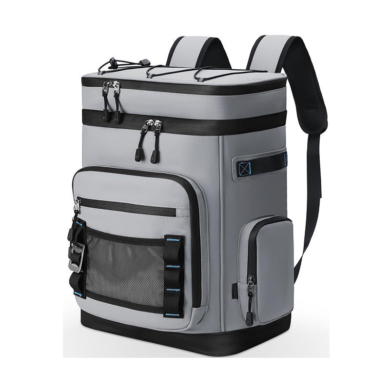 Insulated cooler backpack with multiple compartments and ergonomic carrying system-https://detail.1688.com/offer/954692264958.html-Calm Wears-Gray-12*8*18 inch-Calm Wears