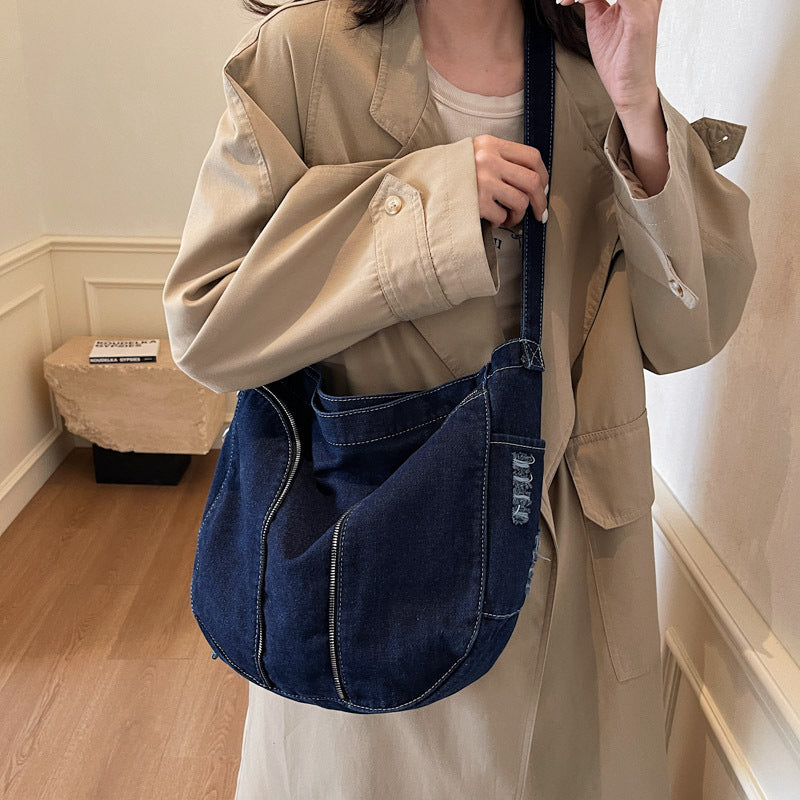 Fashionable Denim Shoulder Bag Calm Wears