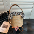 Woven Beach Bucket Bag