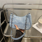 Stylish Chain-Handled Hobo Bag