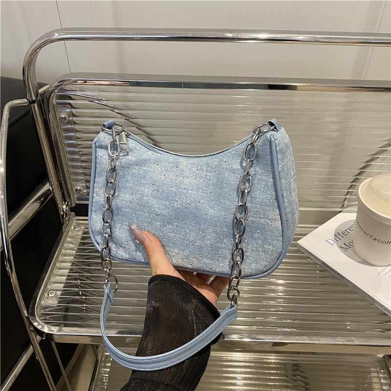 Stylish Chain-Handled Hobo Bag