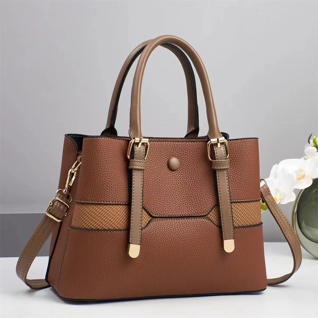 Women's Structured Tote Bag-https://detail.1688.com/offer/902596431945.html-Calm Wears-Black-281320-Calm Wears