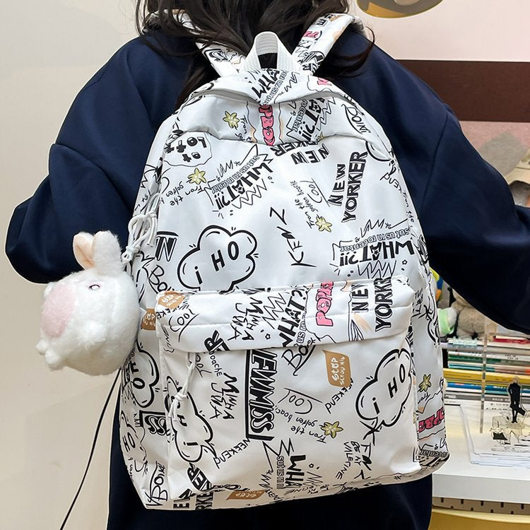 Backpack with Creative Graffiti Design