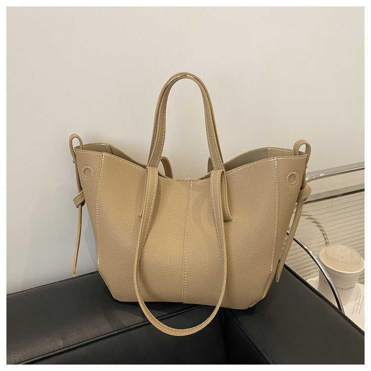 Textured Leather Everyday Tote Bag