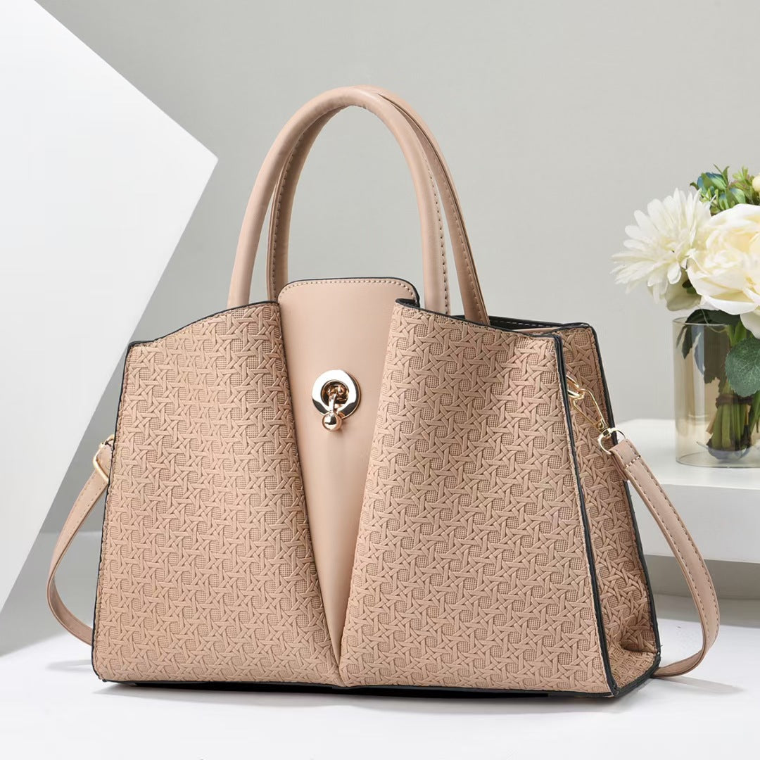 Ladies structured tote bag with elegant pleating technique-https://detail.1688.com/offer/756003148435.html-Calm Wears-Khaki-33-Calm Wears