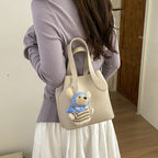 Women's mini shoulder bag with removable cosmetic pouch