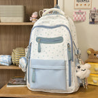 Backpack with Charming Star Applications and Practical Compartments