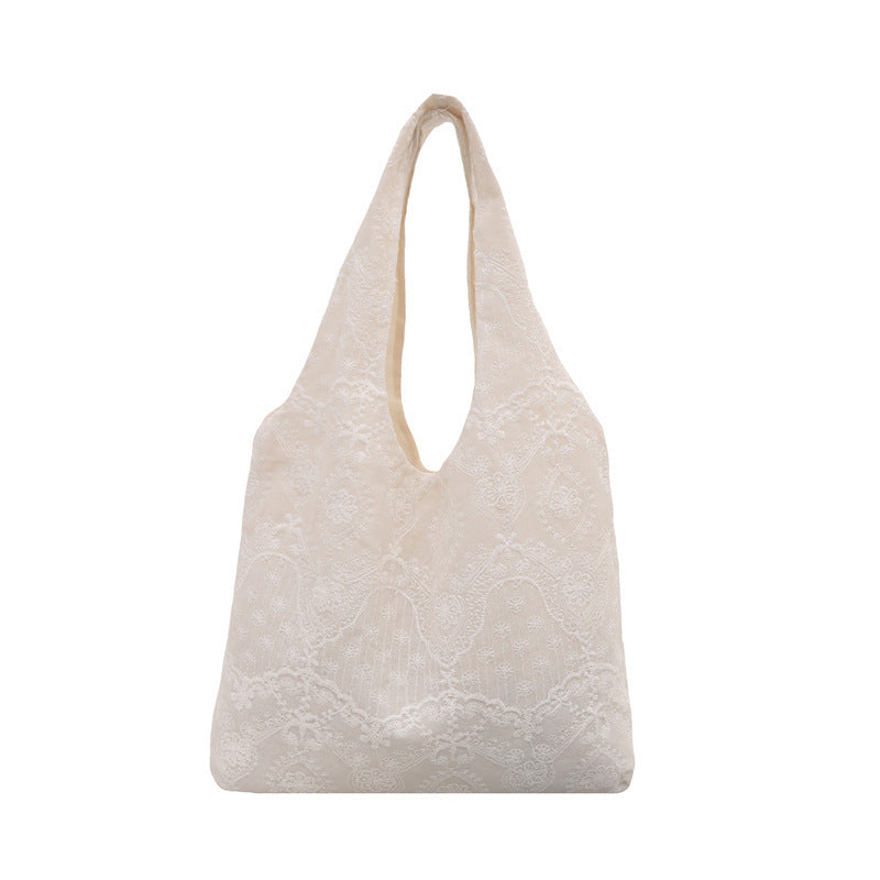 Elegant Lace-Trimmed Shoulder Bag