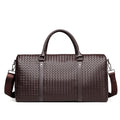 Woven Leather Weekend Duffel Bag