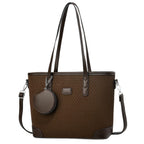 Women elegant tote handbag with textured design and detachable wallet-https://detail.1688.com/offer/999817972435.html-Calm Wears-Coffee-301225-Calm Wears