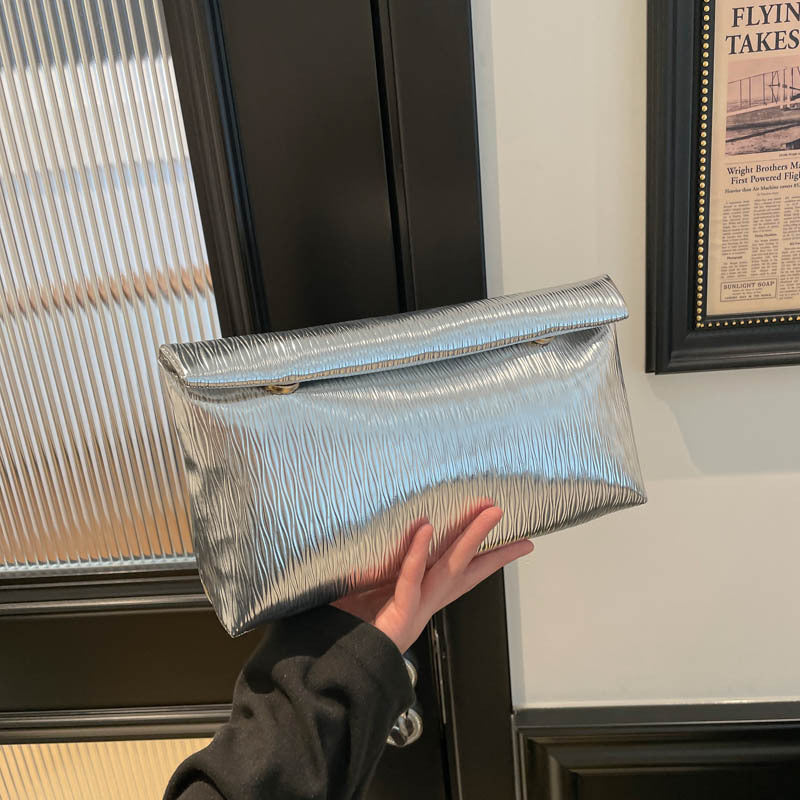 WoGlossy Textured Clutch Purse