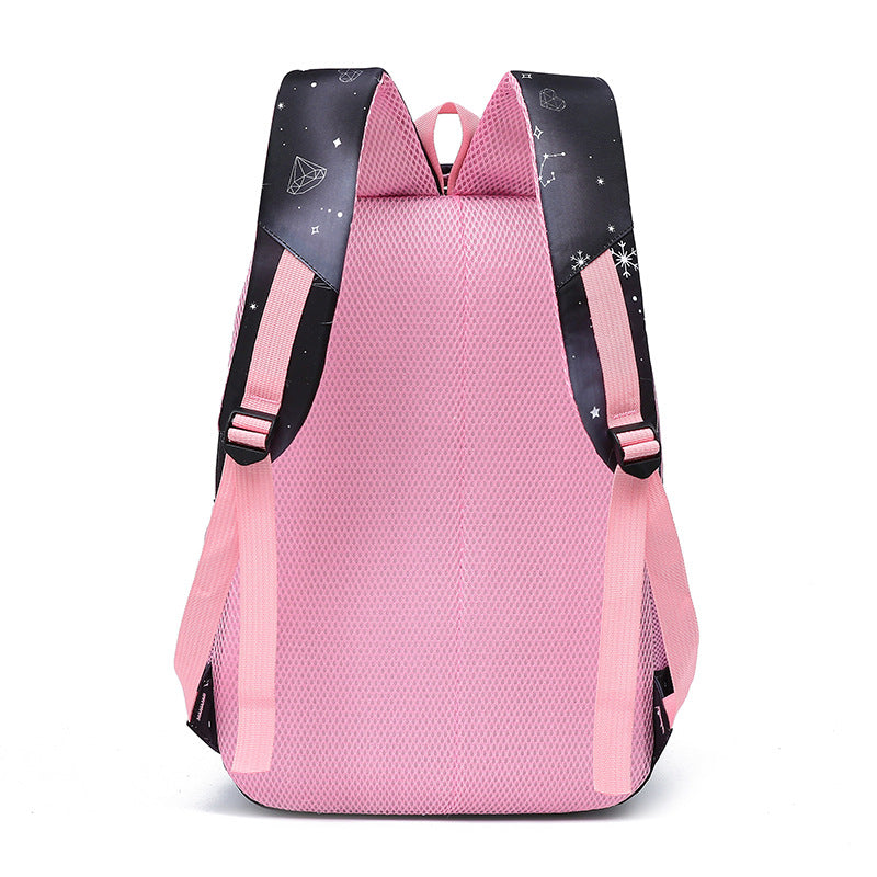 School backpack with breathable back panel and adjustable shoulder straps