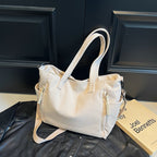 Multi-Pocket Canvas Tote Bag