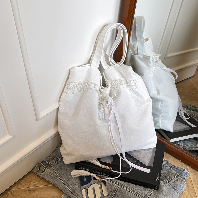Chic Embroidered Shoulder Tote Bag