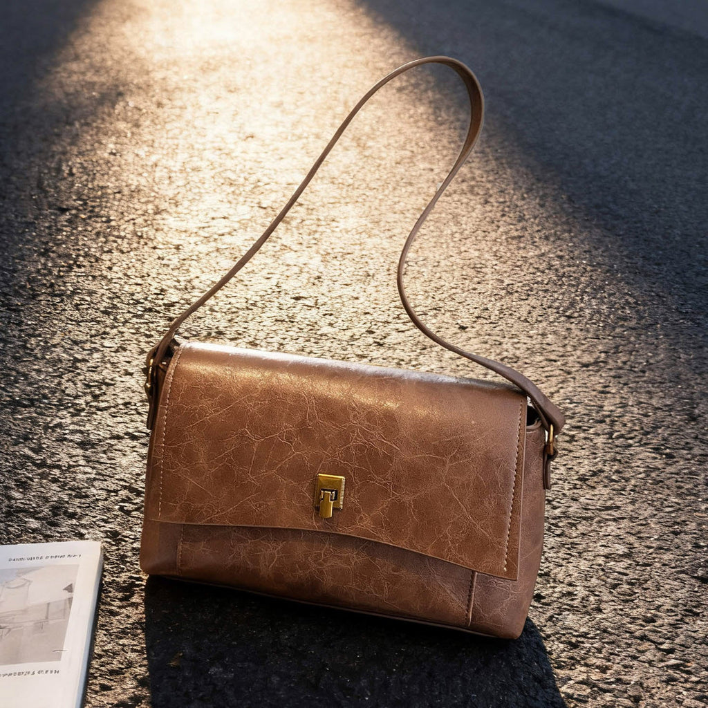 Ladies elegant shoulder bag with textured leather-https://detail.1688.com/offer/993449747221.html-Calm Wears-Braun-nothing-Calm Wears