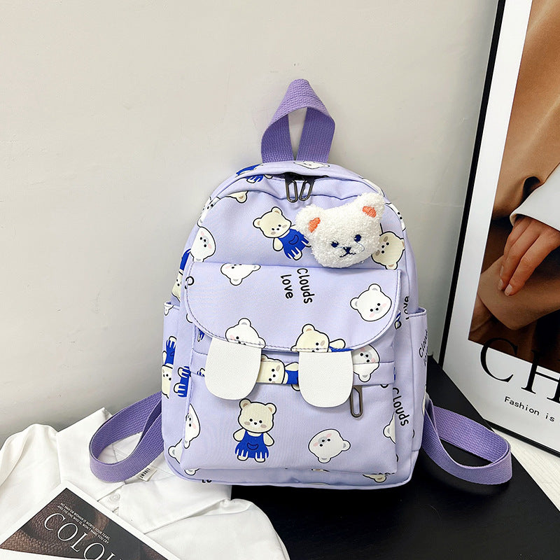 Cute Plush Bear-Themed Mini Backpack