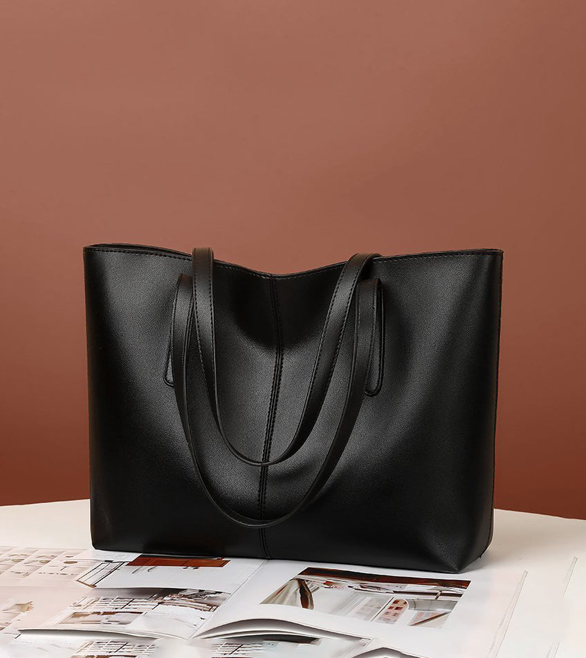 Large Leather Tote Bag, Women's Work Bag with Zipper-mayfair ellis20260422-Calm Wears-Rot-Calm Wears