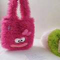 Cozy plush handbag with animal motif