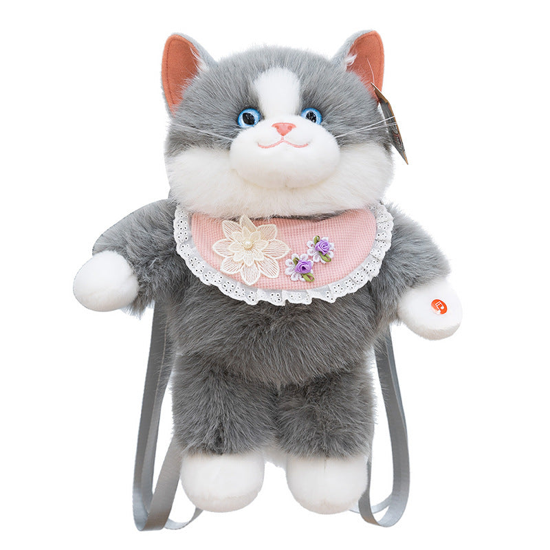 Plush Cat-Themed Backpack
