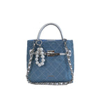 Ladies Mini Shopper Bag with Luxurious Chain Pendant
